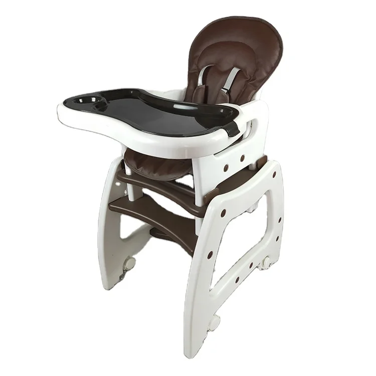 
2021 New Design Sitting Solid Beech Plastic Popular Baby Feeding High Chair With Adjustable Tray Plastic 