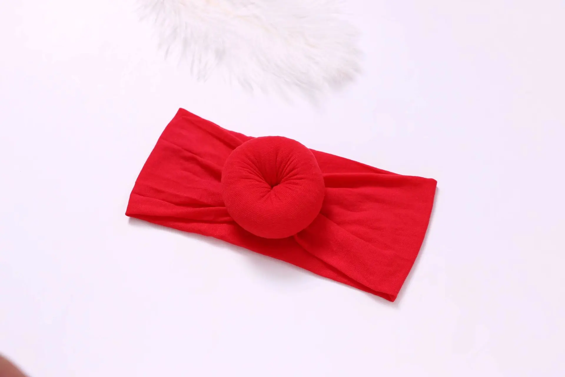 Hot Sale Baby Headband Solid Color Elastic Nylon Donut Headband with Hair Scrunchies Feature Decorative Accessories