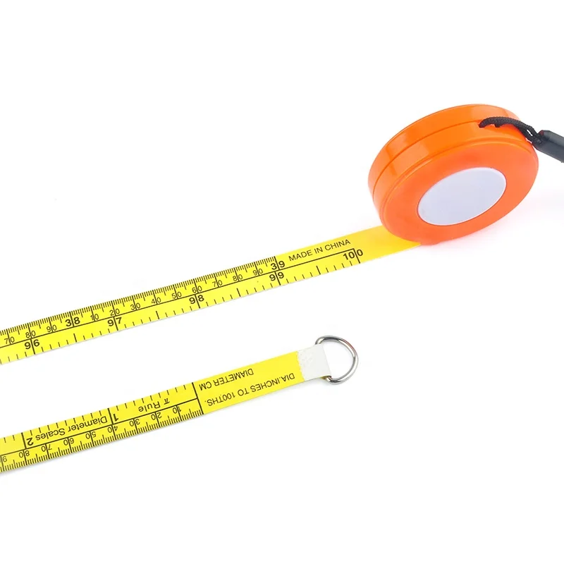 Wintape Promotional Custom 3 Meter Round Plastic Tree Diameter Tape Measure with Imperial and Metric Scale 100cm OD tape measure