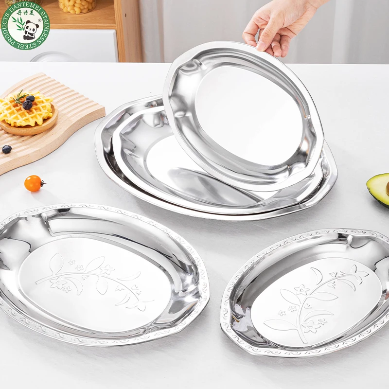 Perfect Quality Stainless Steel Dinnerware Sets European Tray Dishes For Vegetable Fruit Food