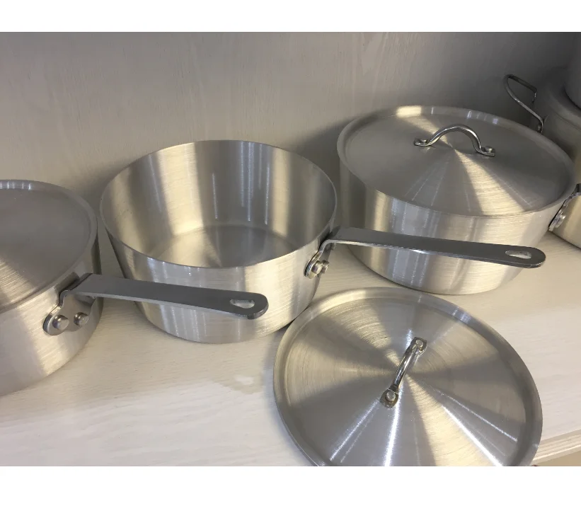 Прессованная Алюминиевая антипригарная полированная кастрюля посуда для кухни
