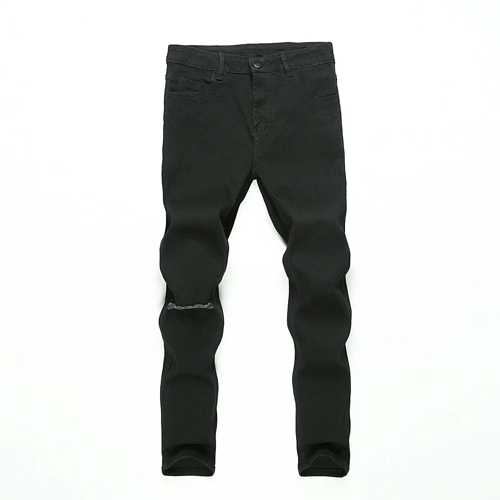 New Broken Straight Tube Jeans Men Skinny Stretch Little Tight Tapered Mens Designer Jeans Streetwear/Denim/Distressed Jeans/Pat