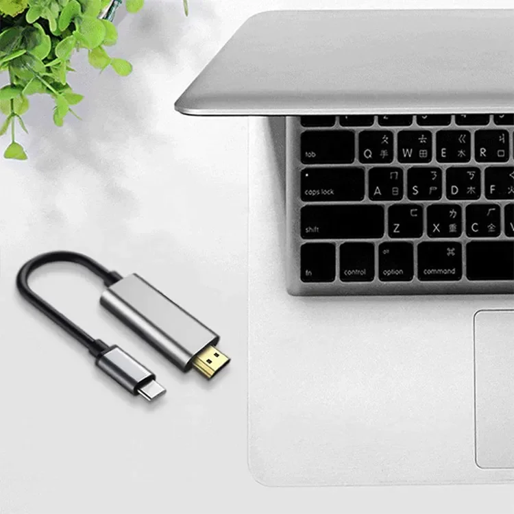 Factory custom aluminum alloy PVC USB Type to HDMI high-definition viewing Angle TV public cable adapter converter