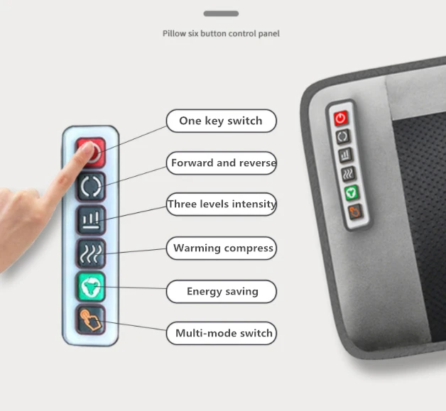 Brand Massage Mat Memory Foam Cushion with 9 Vibrating Motors Heating Pads Kneading Neck Massage