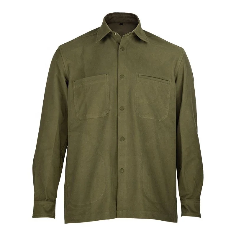 Wholesale Men Women Fire Resistant Work Wear Welding Long Sleeve FR Shirts with Knit Canvas Fabric