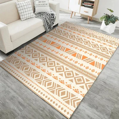 Nordic INS Moroccan Ethnic Style Bohemia Carpet Living Room Sofa Coffee Table Yellow Rug