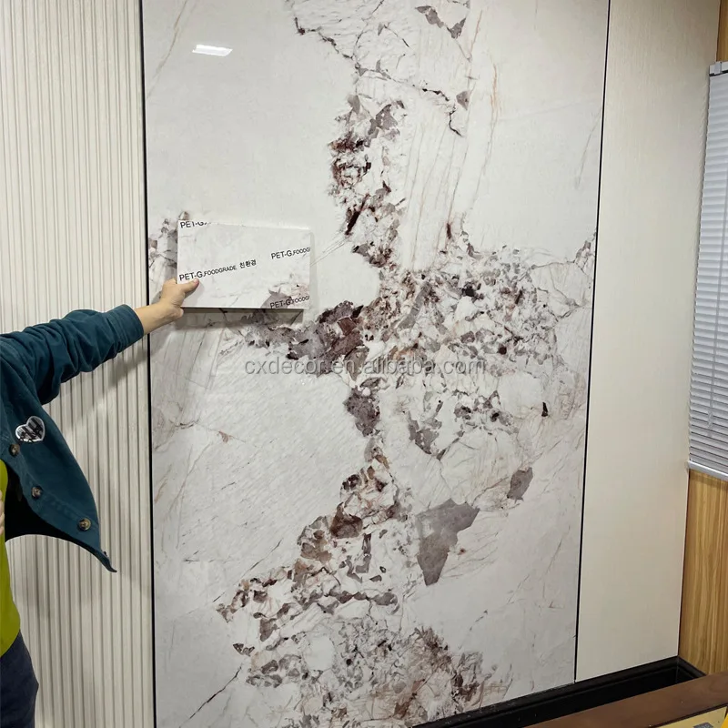 Modern PVC Marble Panel Waterproof Bathroom Wall Coating Covering Panels PVC Board Marble Alternatives Plastic Sheet