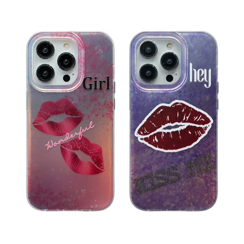 Free samples Big red lip Mouth KissIMD mobile phone case For iphone 14 Plus 13 12 pro xs max