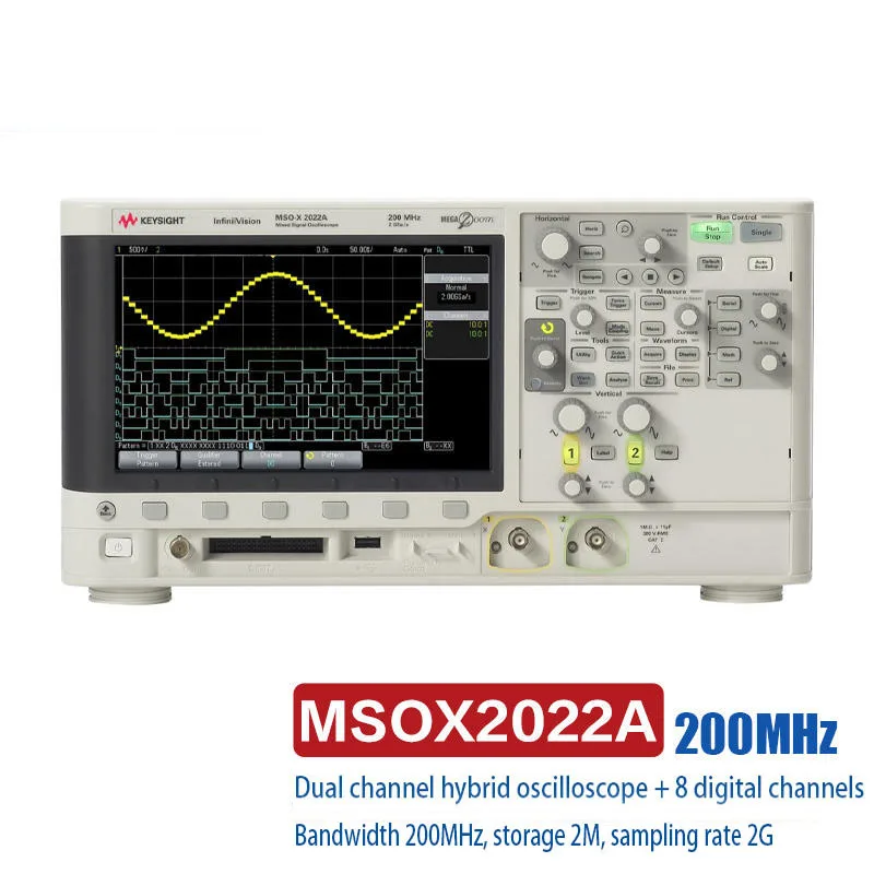 Keysight MSOX2022A mixed-signal oscilloscope: bandwidth of 200 MHz, 2 analog channels and 8 digital channels