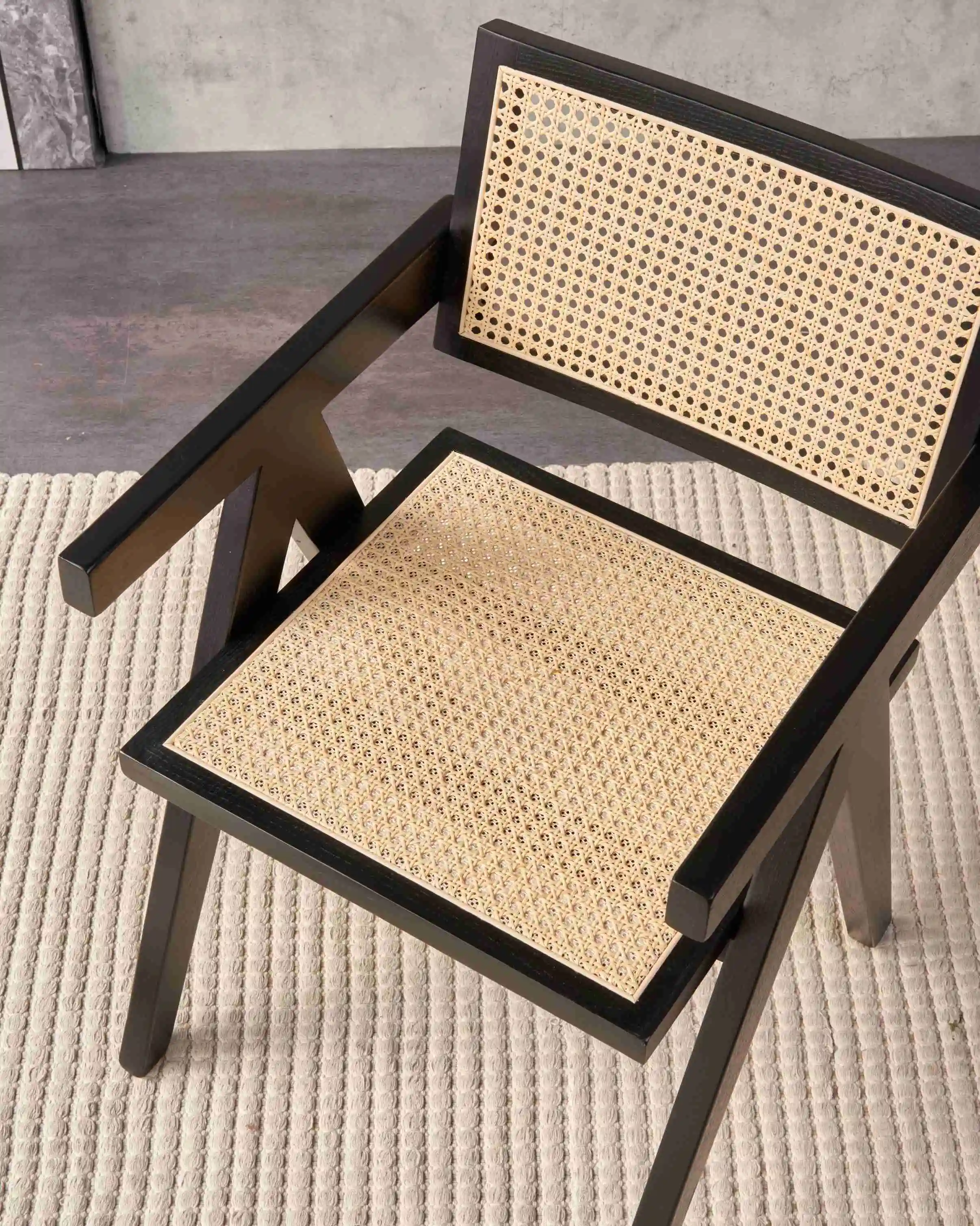 good price modern Nordic Solid Ash Wood Rattan Dining Chair small packing Assembled Leisure armchair Kitchen Restaurant  Hotels