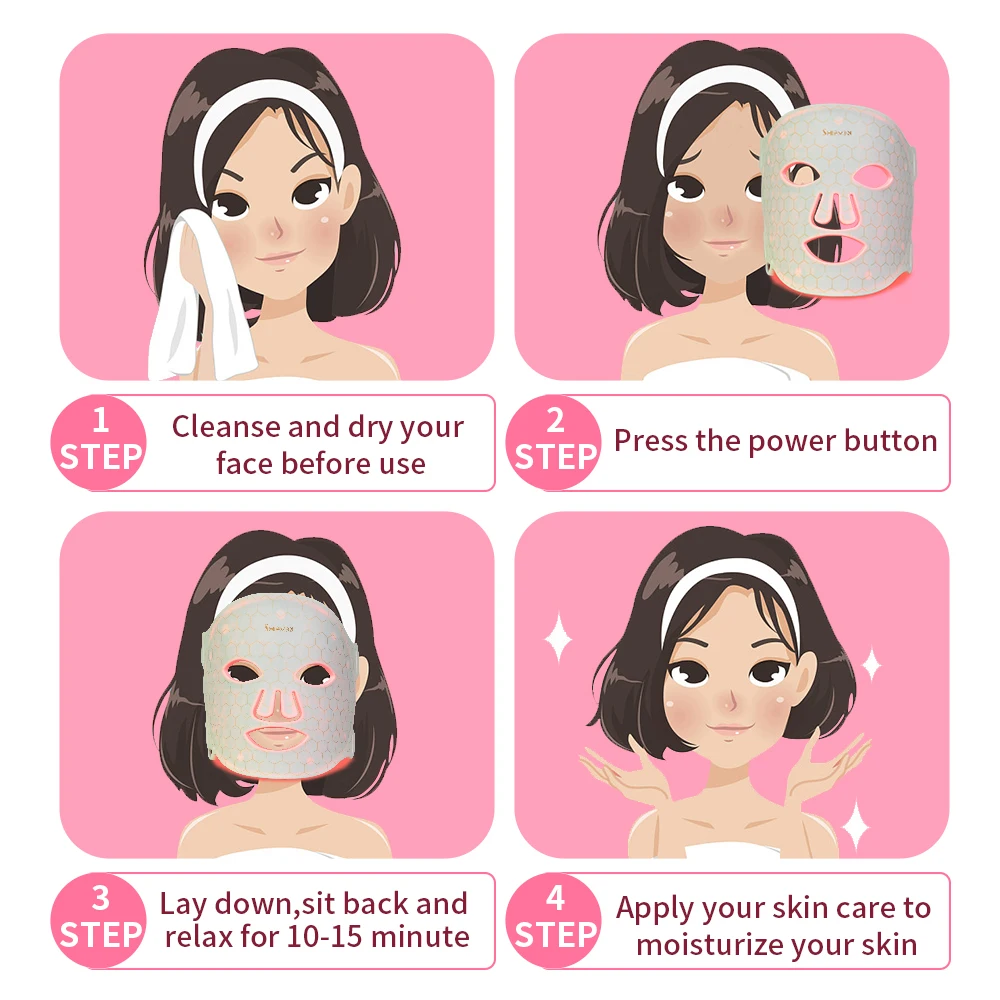 Wholesale Wireless Led Beauty face Mask Infrared Home Use Led Mask Light Therapy Led Facial Masks
