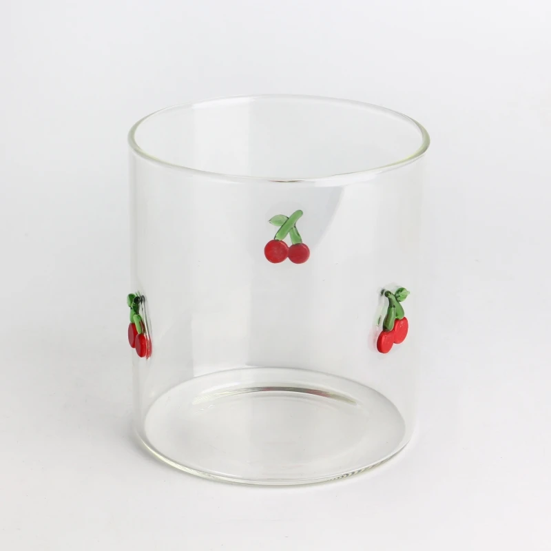 300ml, 400ml, 500ml glass cup with pick borosilicate glass wholesale factory custom