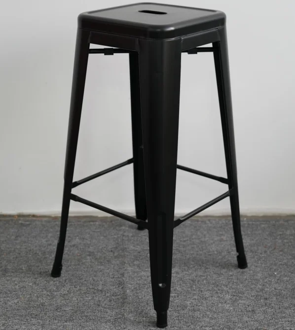 Powder coated black event stool Rome bar chair for rental stackable stool