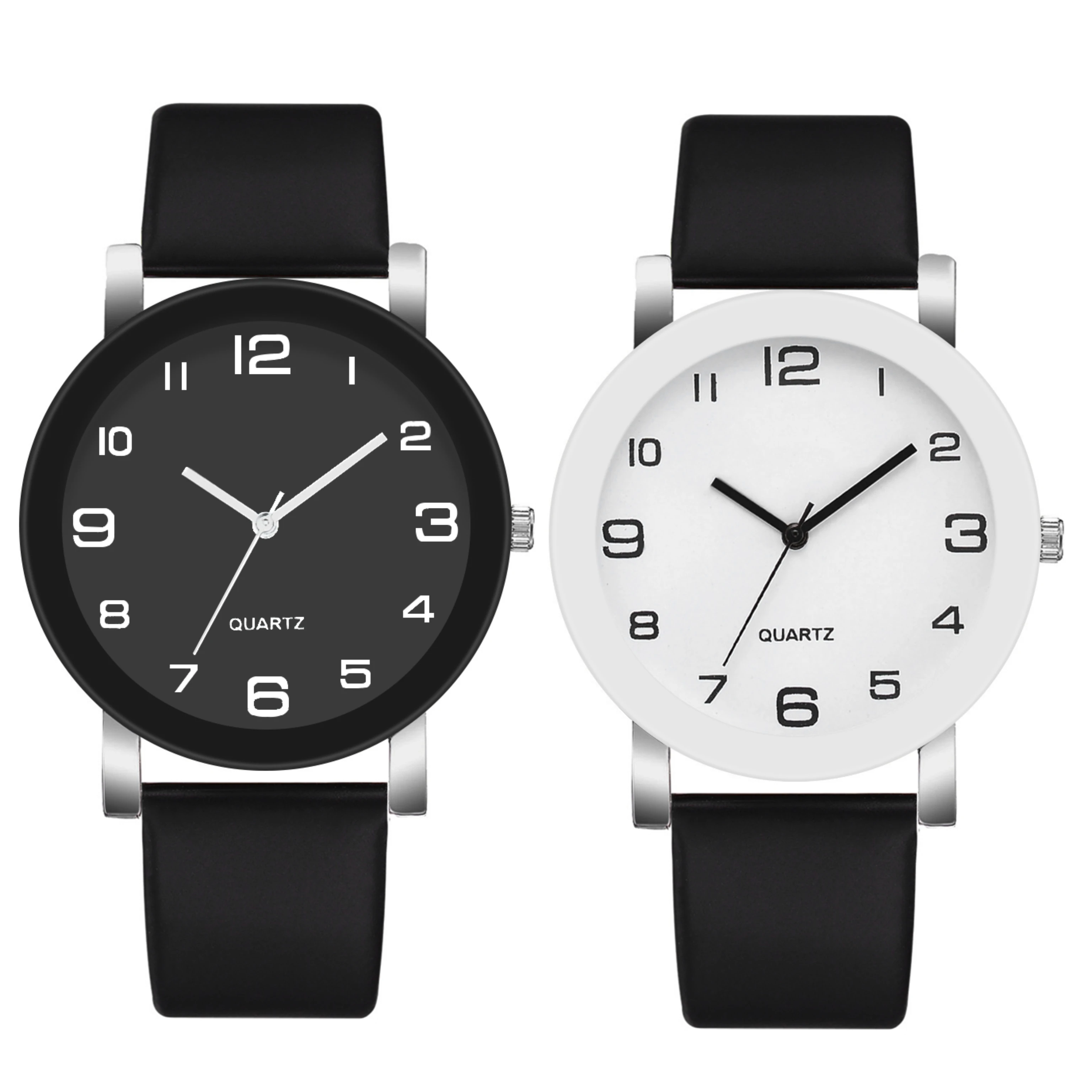 WJ-11103 New Trend Fashion Simple Women Stained Glass Personslity Couple Watch High Quality Leather Strap Quartz Watches Accept