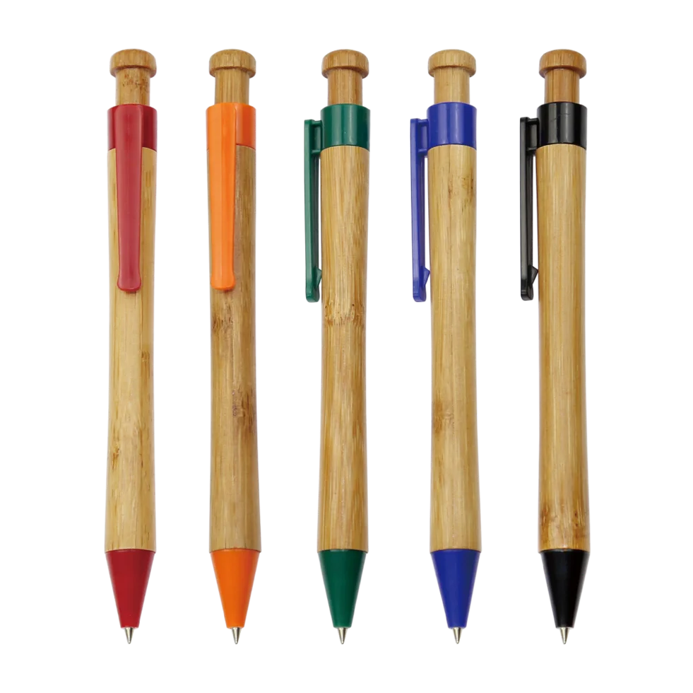 wholesale advertising Customized logo bamboo pencils gift environmental eco bamboo ballpoint pen wooden bamboo pens