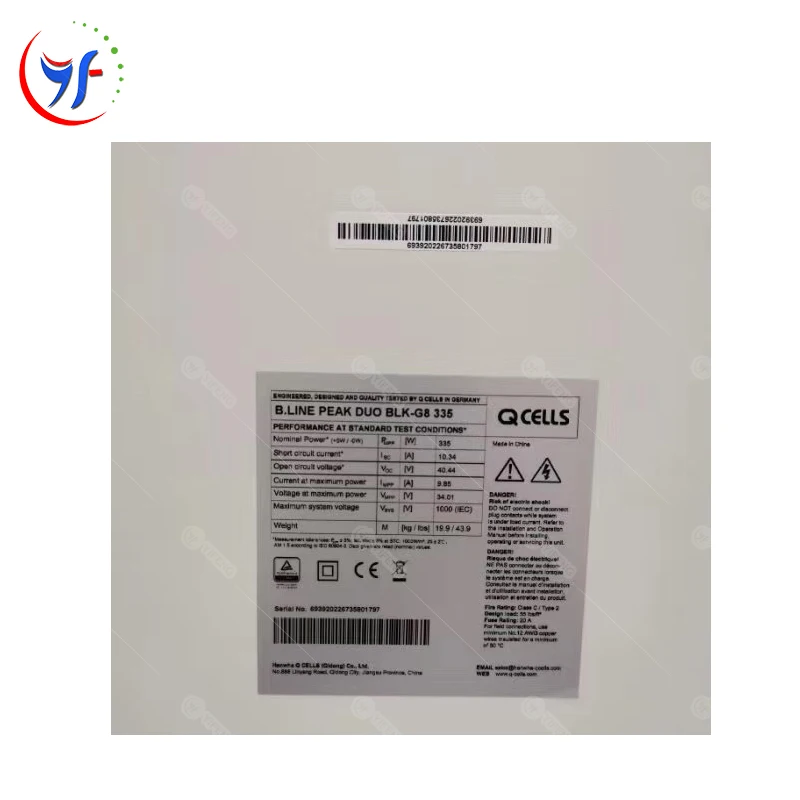  Комплект солнечных батарей Qcells 9 Bb Hanwha Q Cells Pin Qcell 400 Вт Mono Solar Half Cut Perc Cell Pv 370 панели Tm Nng СПГ Mt