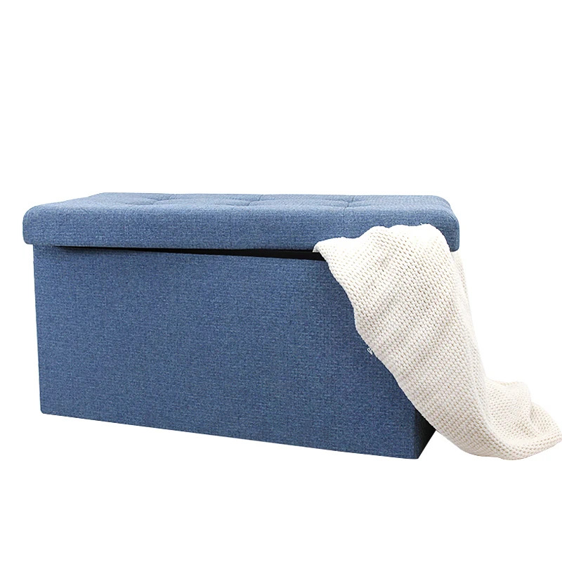 
Factory Customized new designlivingmodern furniture large fabric foldable storage bench ottoman saving space for bedroom 