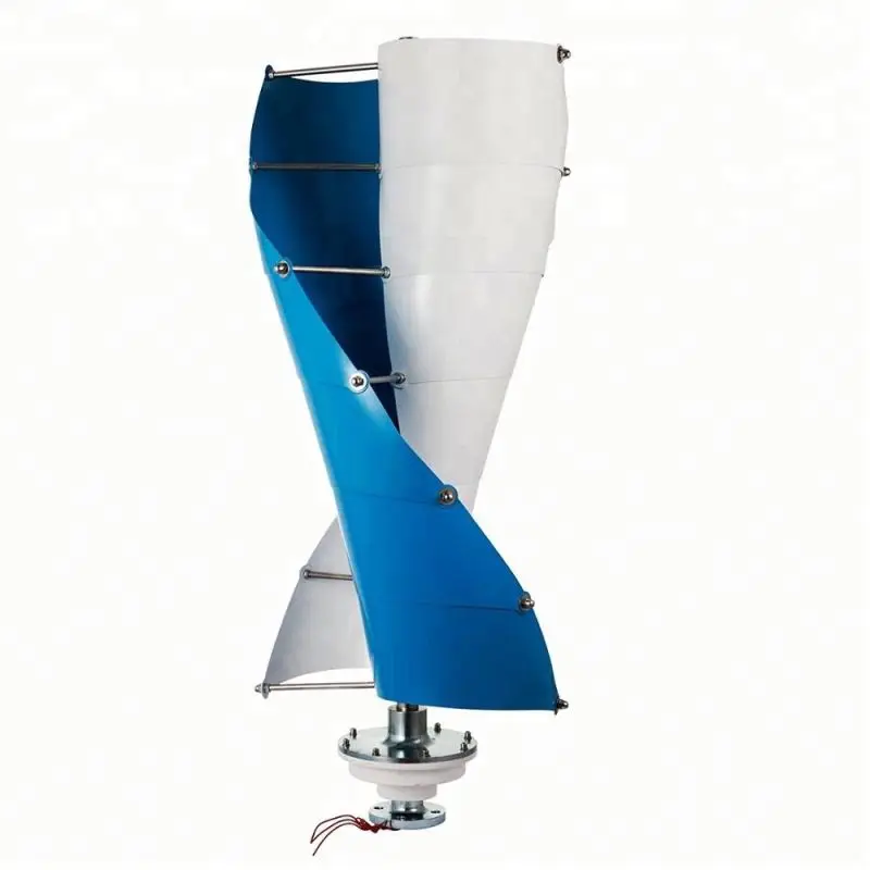 Vertical axis magnetic levitation aluminum alloy blade blue white 10 blade MPPT controller flange 100W-1KW 24V solar energy