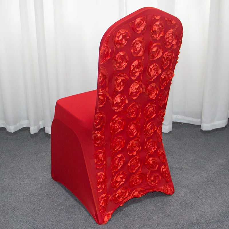 Универсальный стереоскопический чехол на стул с вышивкой розы в европейском стиле, эластичная ткань из спандекса для стульев для свадьбы, отеля, банкета, встречи
