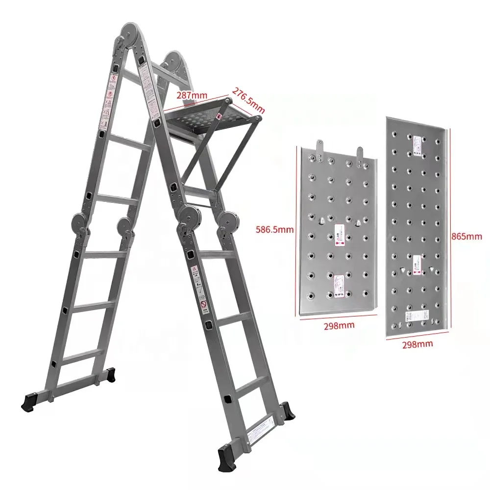 China Manufacturer Portable Attic Multipurpose Extension Ladder Shelf For Sale