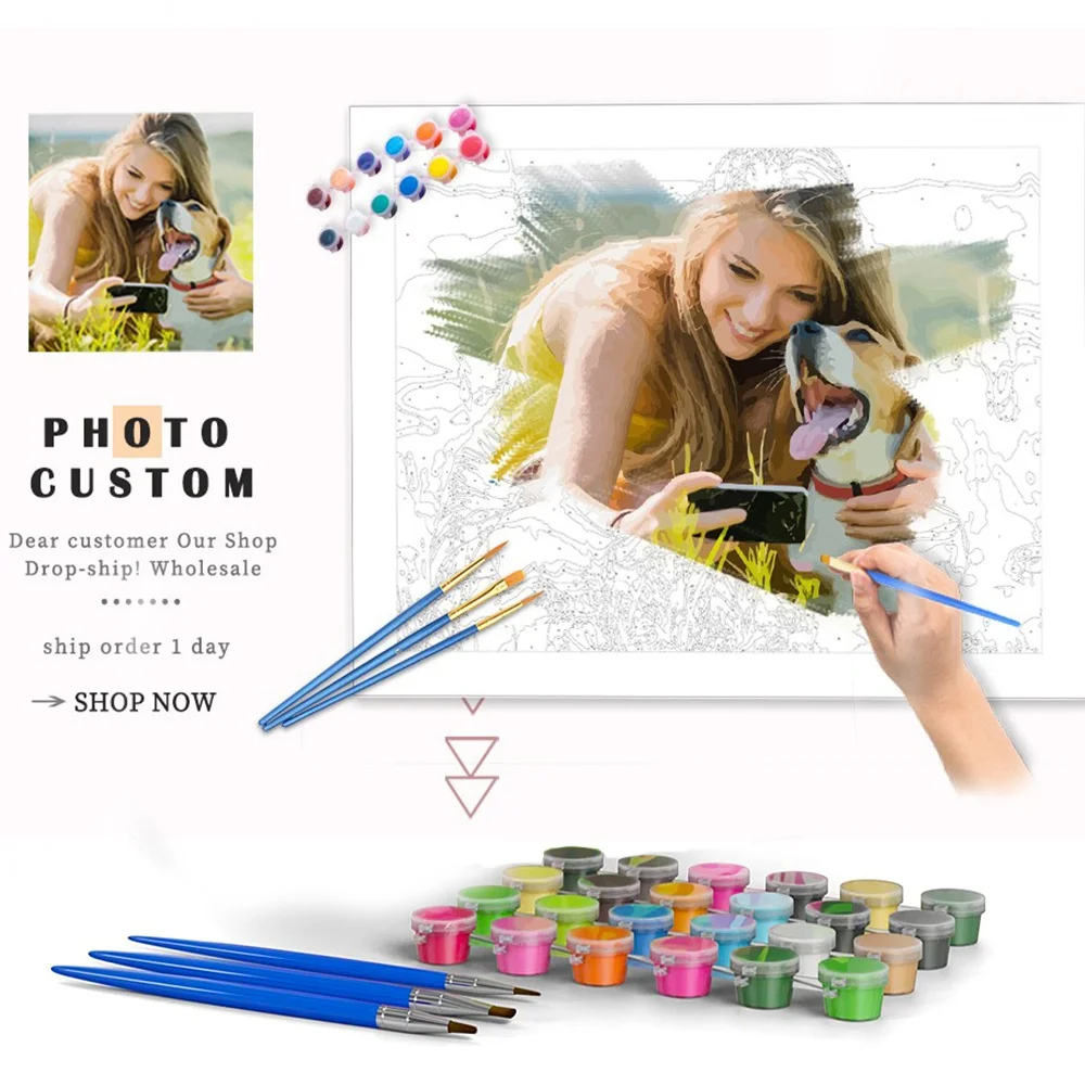 FIYO Framed Paint By Numbers Pictures for Adults Eye on Canvas Digital Coloring Drawing Oil Paintings By Number Home Decor