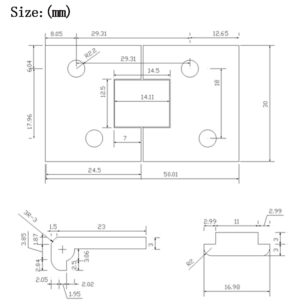180 degree folding table hinge brass flap hinge 50*30*2.5mm copper hinge