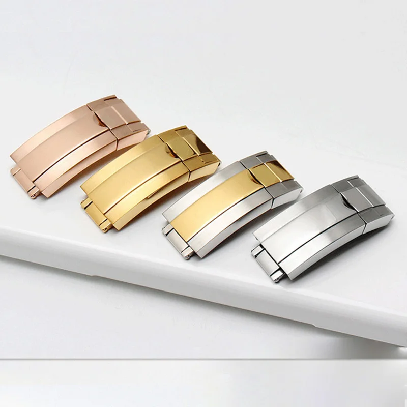 Luxury 304 Stainless 16Mm 18Mm Watch Clasp Folding Watch Accessories For Rolex Watch Buckle