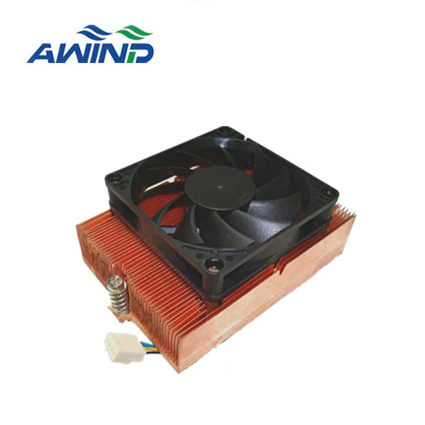 Custom Aluminum or copper refrigerator stacked fin heatsink with fan