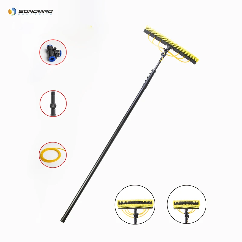 24ft aluminum telescopic window cleaning poles with brush