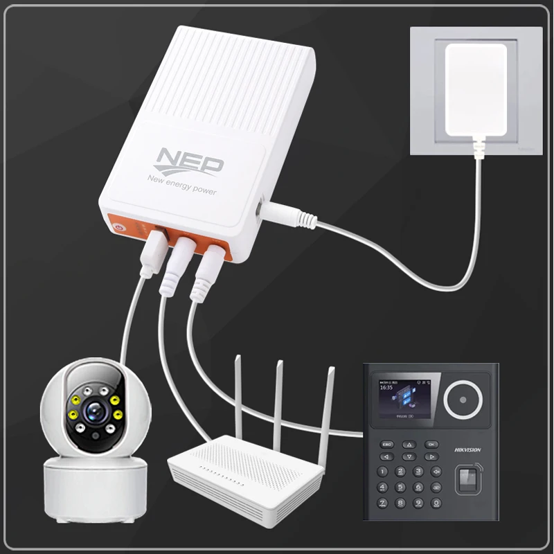 Мини DC UPS9V5V12V со встроенным аккумулятором 13400 мАч Трехфазная Молниезащита 1000Va емкость для Wi-Fi маршрутизаторов и CCTV