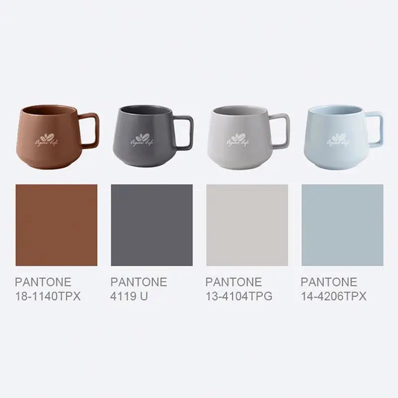 Simple Style Customized Grey/black/white Mug Matte Glaze 350ml Drinkware Coffee Mug Porcelain Cup