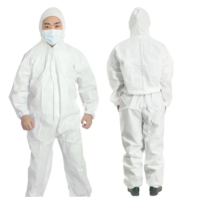 Cleanroom Nonwoven Hazmat-Suit Suit Medical Custom Ppe Safety Waterproof  Chemical For Spray Disposable Coverall Overall