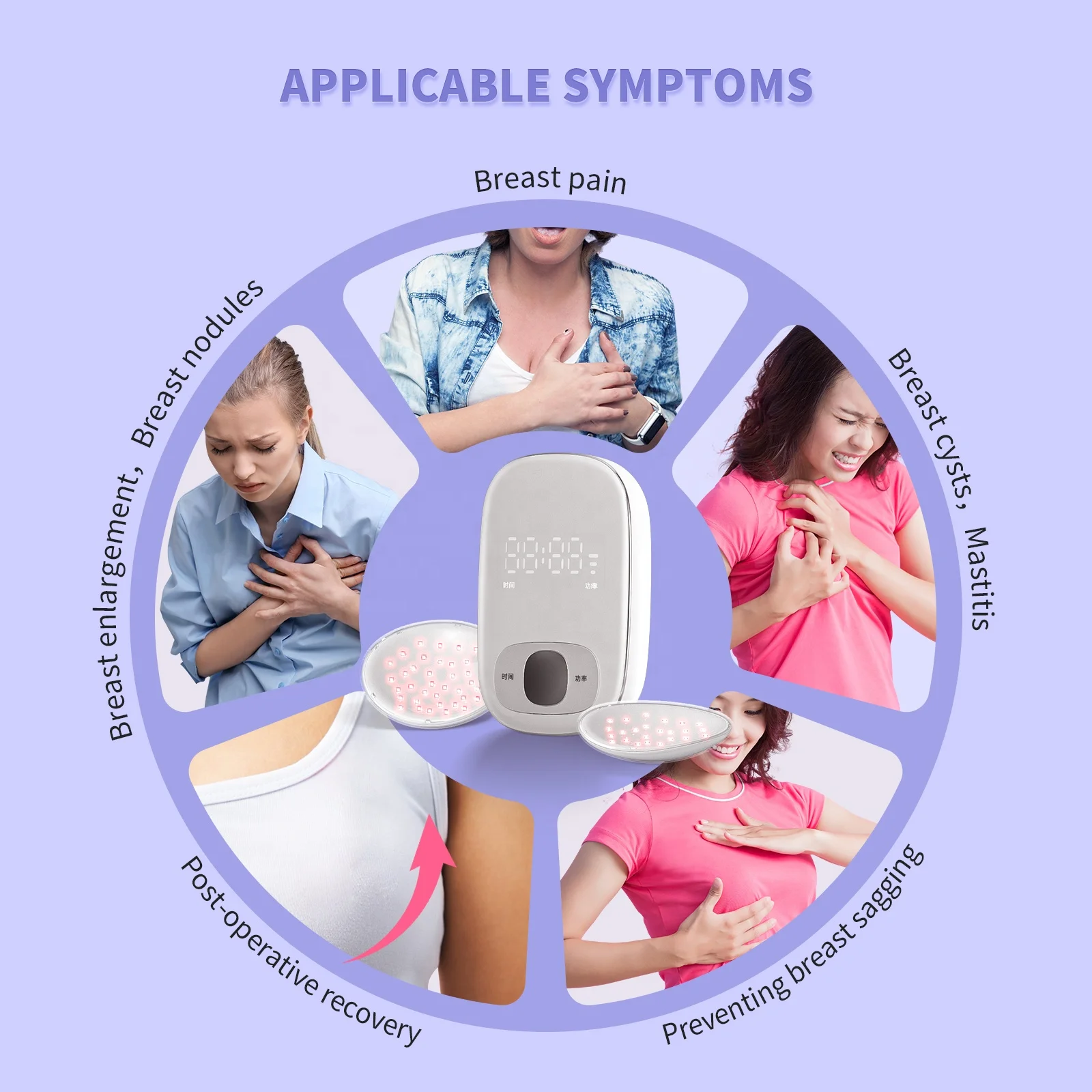 650nm laser acupuncture and moxibustion therapy apparatus for mastitis breast hyperplasia nodules home use laser device