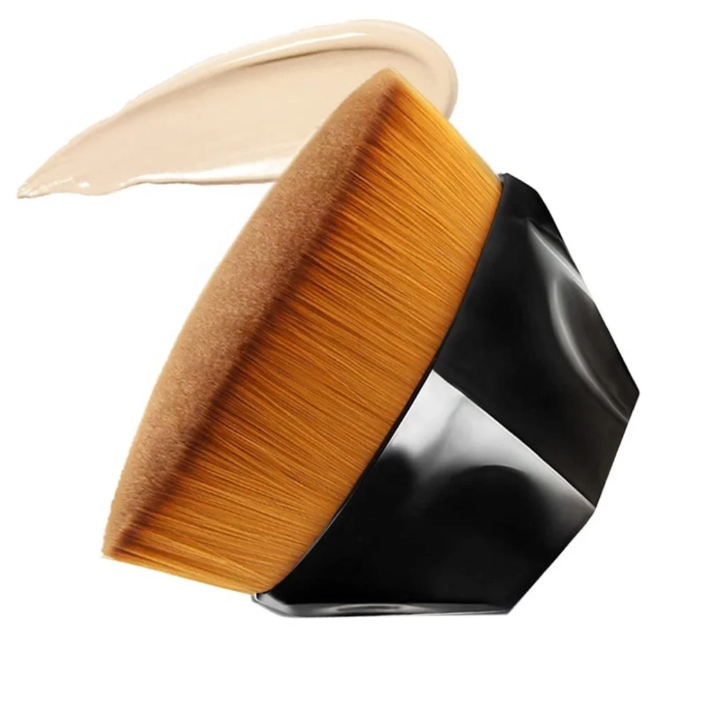 55# Liquid Powder Foundation Makeup Brush Blending Liquid Cream Flat Head Face Cosmetic Powder Brush with Case
