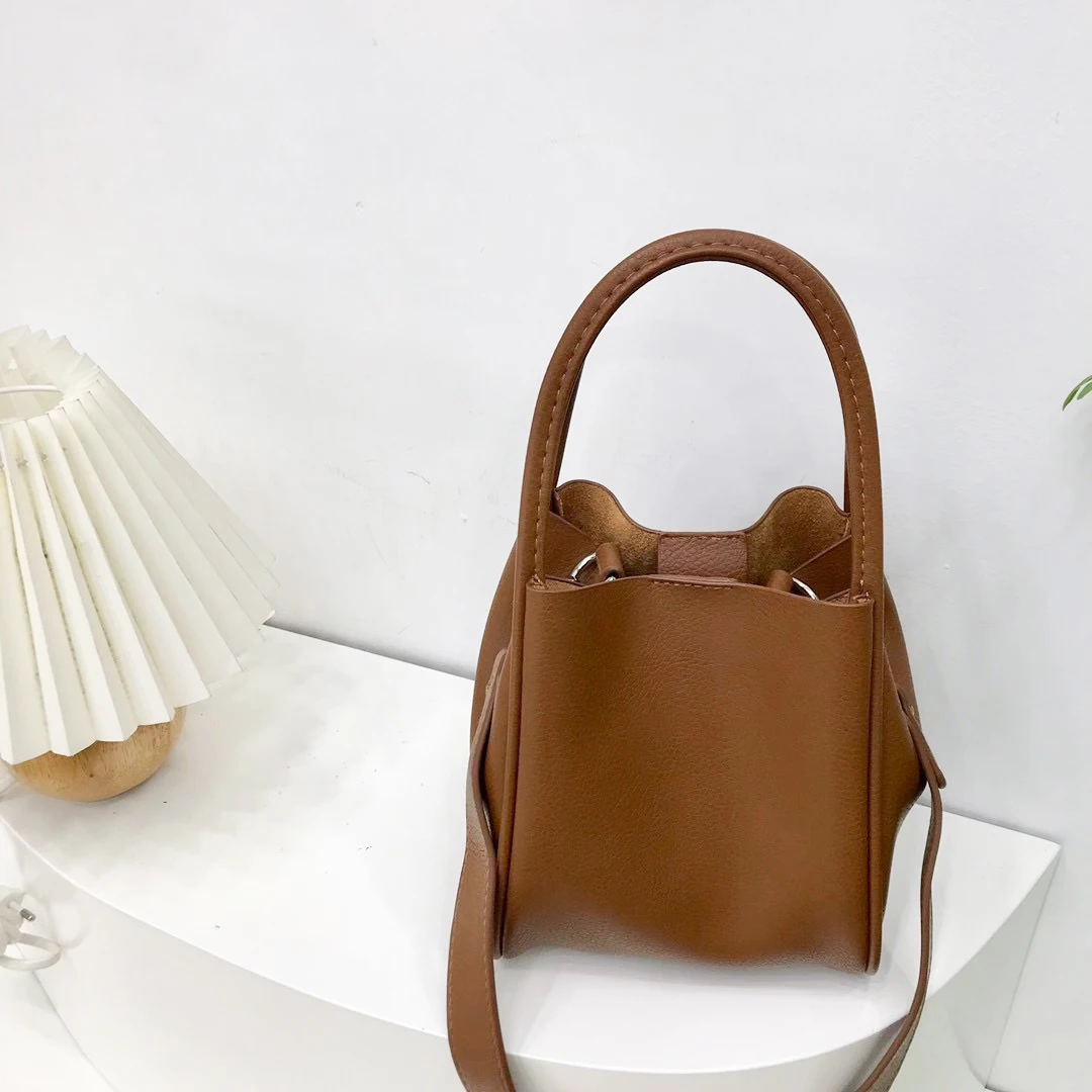 Hot sale New Fashion Soft PU Composite Bag 2pcs in 1 Shoulder Crossbody Bucket handbag Bag for women