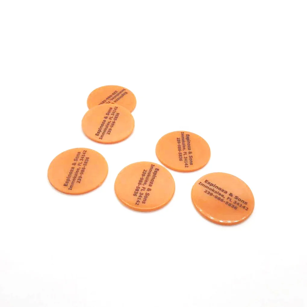 New Arrival Plastic Ocean Red Custom Festival Embossed Drink Token Coin