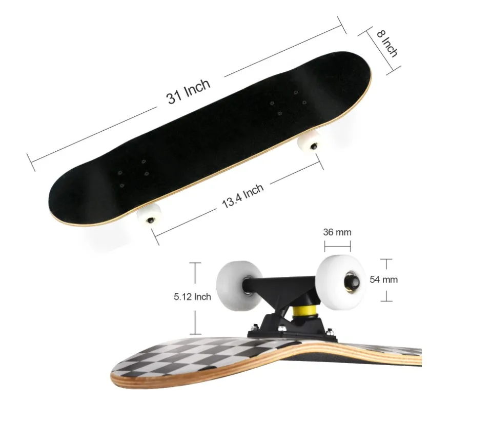 EACHkids 31*8 Inch Skating Board Customize Surfing Skate Board Prices Skateboard for Adult