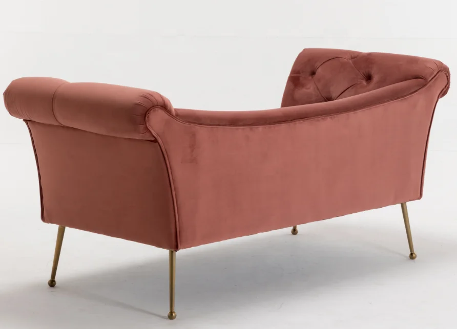 Диван-шезлонг с золотыми металлическими ножками, мебель для гостиной