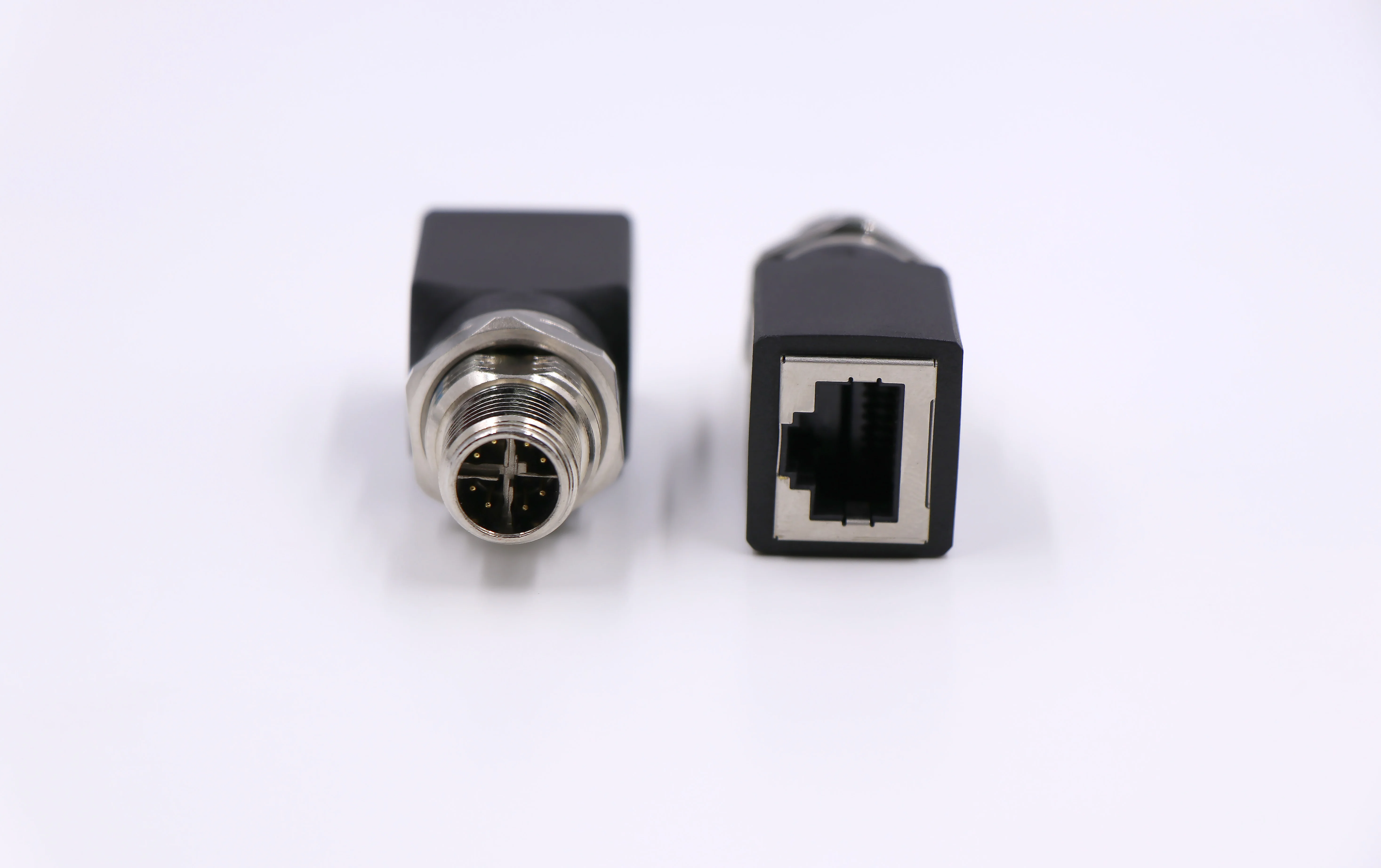 M12 to RJ45 male female Gigabit Ethernet adapter 4P 8P