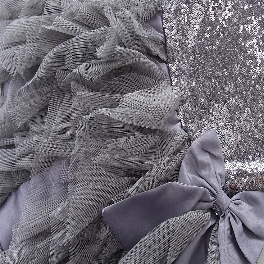Summer girls princess dress high quality girls baby sequin big bow birthday party dress design