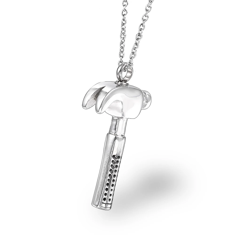Commemorative Urn Pet Cremation Keepsake Ashes Sublimation Perfume Bottle Jewelry Series Hammer Locket Necklace For Cats Dogs