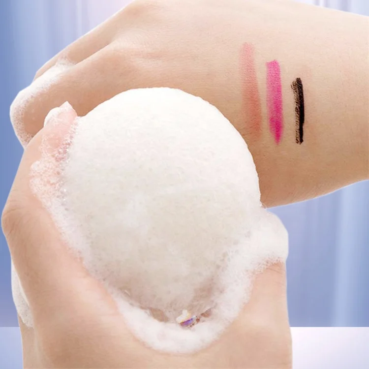 Лидер продаж бамбуковый уголь для лица круглая Очищающая Корейская губка ванны натуральная Коньячная ухода за лицом и