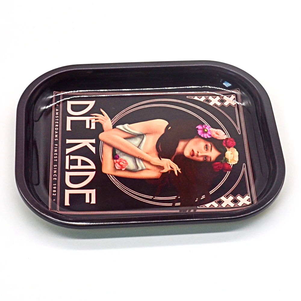 small medium large size high quality Free Sample Custom Logo Rolling Tray/tin tray/ serving tray