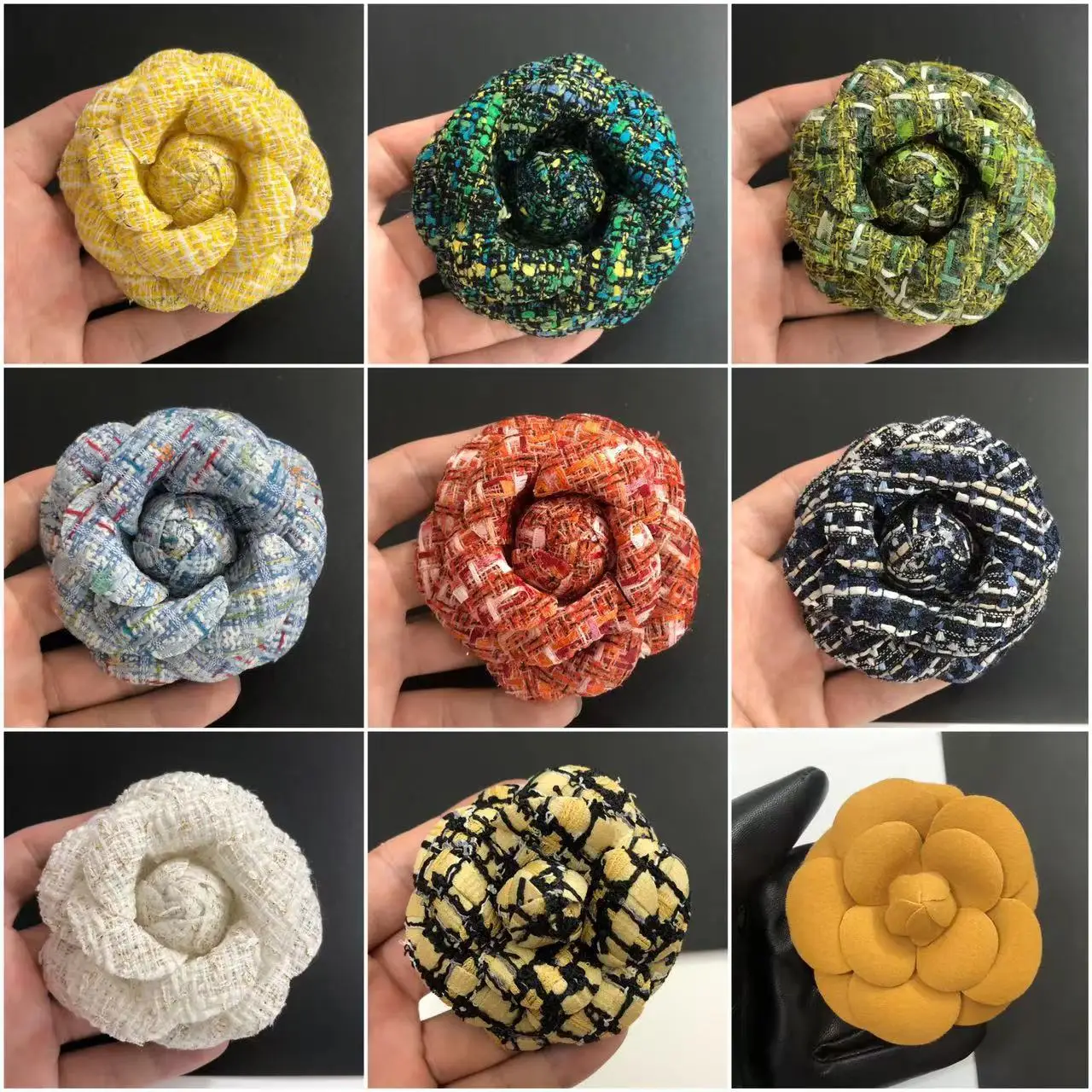 Брошь в виде камелии 8 см