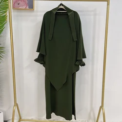2023 EID Traditional Muslim Prayer Islamic Khimar 2 Layers Prayer Jilbab with Inner for  Muslim Women