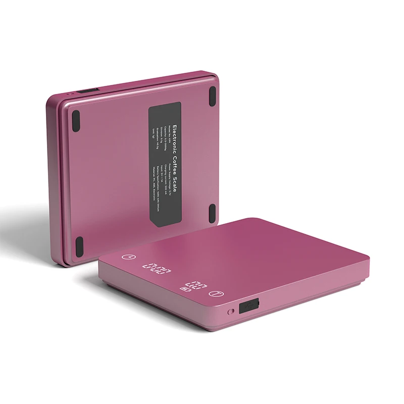 Touch Button LED Kitchen Scale Black Hand Pour USB Timer Ultrathin Espresso Coffee Drip Scale With Timer Baking Table