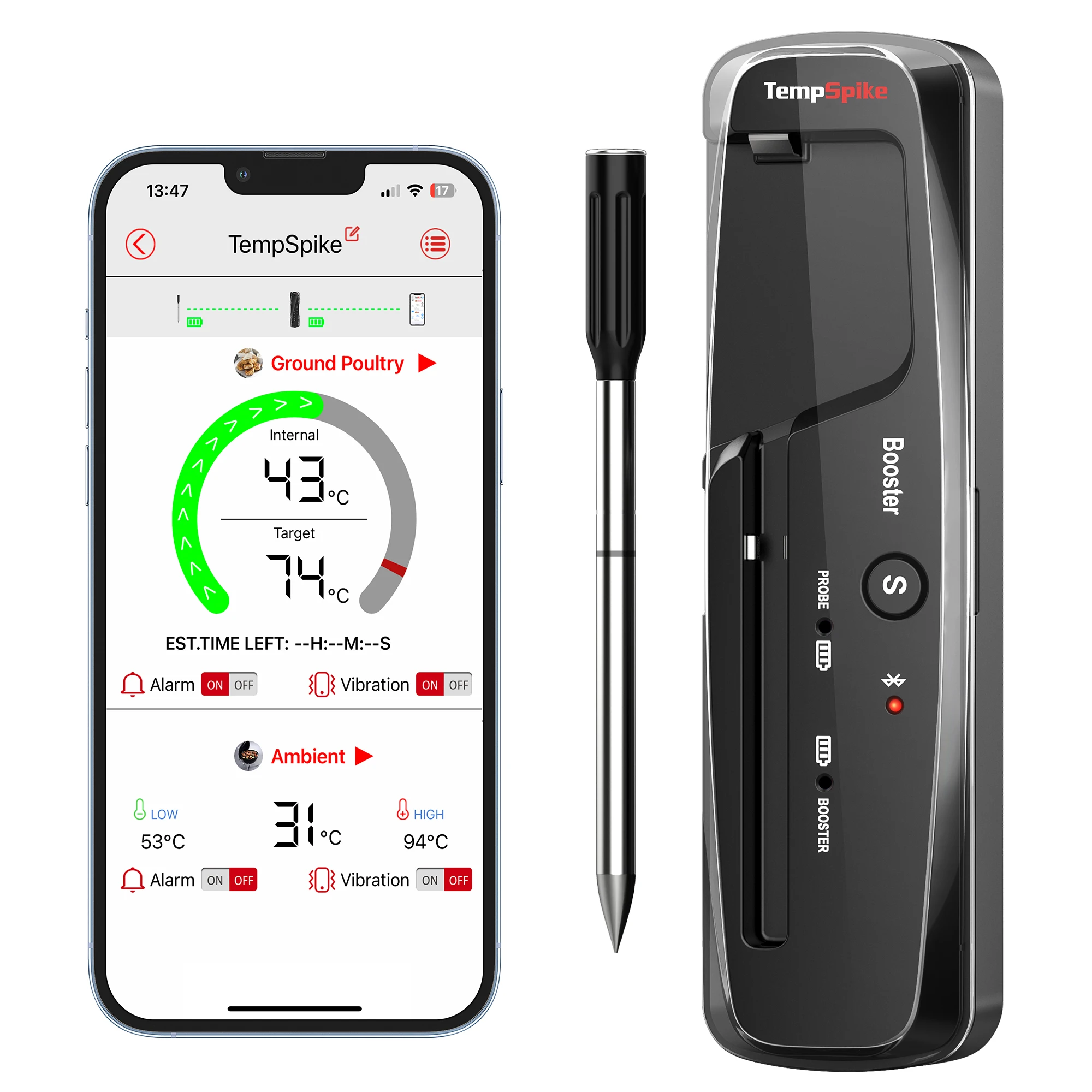 TempSpike оптовая продажа 500 футов беспроводной термометр для мяса с Bluetooth гриля и курения термометры приготовления пищи