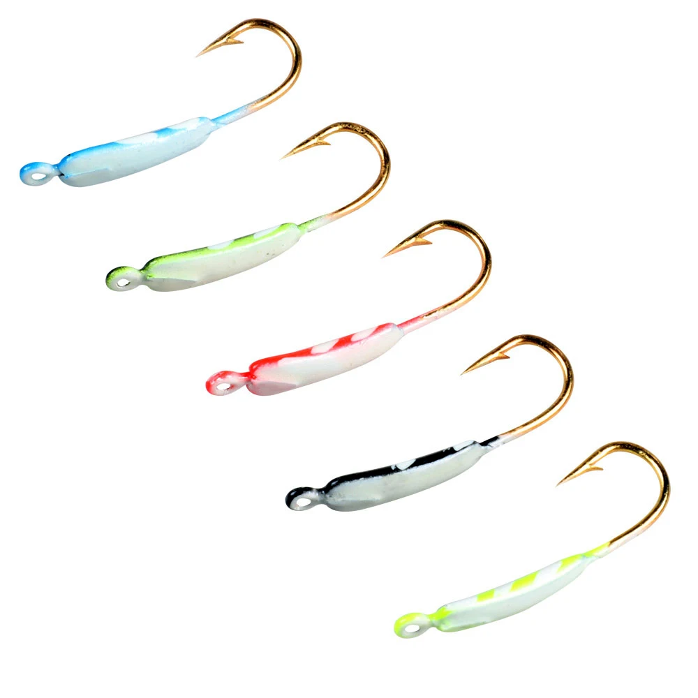 Wholesale 25mm 0.7g  ICE fishing Mini Lead Jig Head Hook winter ice fishing lure 50pcs/bag