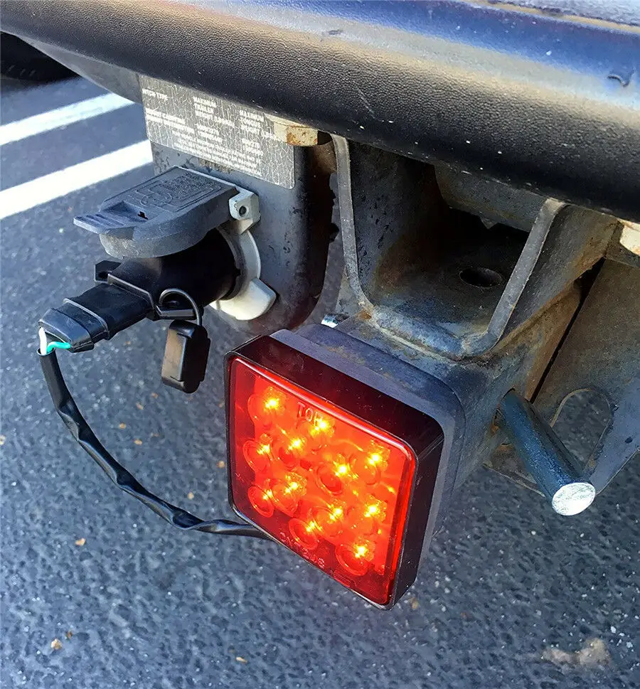 Trailer Hitch Cover with 12 LEDs Brake Light