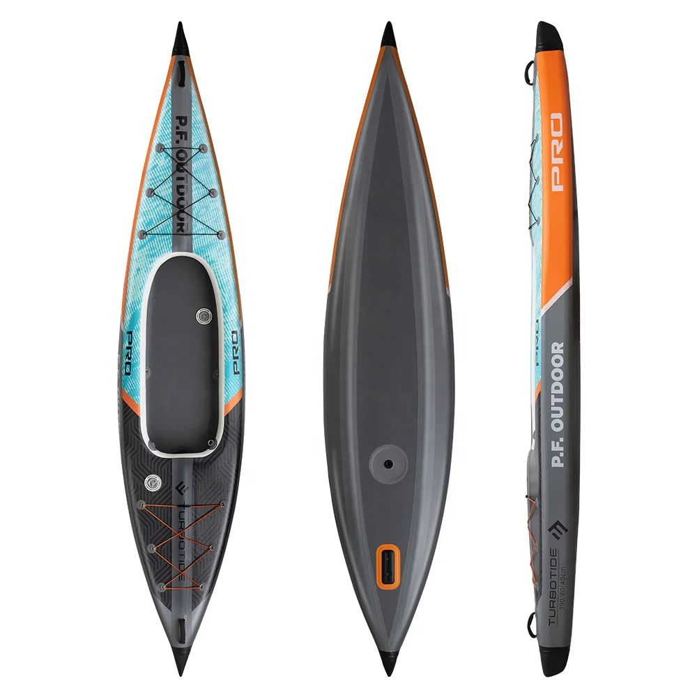 Inflatable Kayak Factory Custom Fishing Canoe Drop Stitch Rowing Solo UV Inflatable Kayak Boats With Detachable Fin